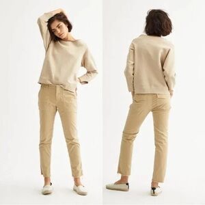Nili Lotan Jenna Pant Desert Sand Khaki Pants Size 6 Fray Hem Mid Rise